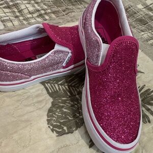 Vans Kids Sparkly Pink Slip-On Sneakers